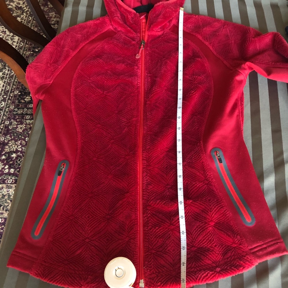 Eddie Bauer Red Velour Pattern Fitted Jacket - image 8